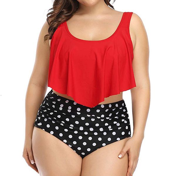 swimsuit women's printed large bikini with pointed bottom, ruffle and high waist, White;black
swimsuit women's printed large bikini with pointed bottom, ruffle and high waist, White;black
