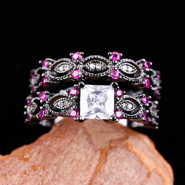 white zirconia wedding rings set for women luxurious with pink crystal black color female band gift, Slivery;golden
white zirconia wedding rings set for women luxurious with pink crystal black color female band gift, Slivery;golden