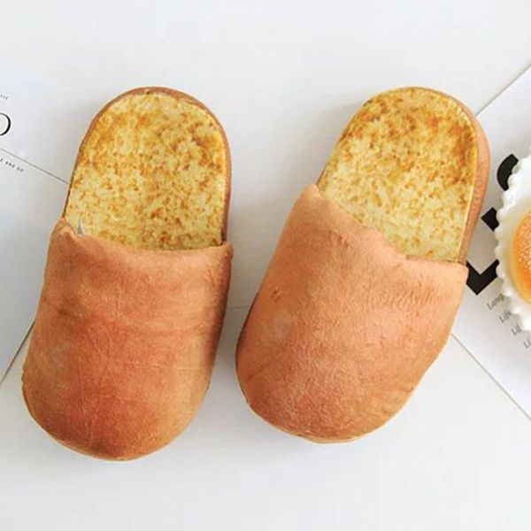 cute indoor slippers lovers bread korean style couples shoes kawaii warm, Black