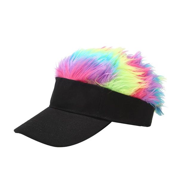 sun visor cap baseball novelty wig peaked for holiday party shows multicolour spiked hair head outdoor hats, Black;white
sun visor cap baseball novelty wig peaked for holiday party shows multicolour spiked hair head outdoor hats, Black;white