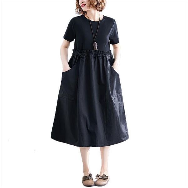 summer literary pleated stitching womens dresses vestidos robe elbise loose vintage long, Black;gray
summer literary pleated stitching womens dresses vestidos robe elbise loose vintage long, Black;gray