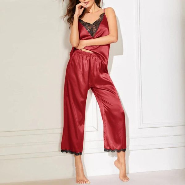 sleepwear pyjamas women lace -like silk sleeveless and full length pants pyjama suspender sleepwear short sleeve pajamas, Black;red
sleepwear pyjamas women lace -like silk sleeveless and full length pants pyjama suspender sleepwear short sleeve pajamas, Black;red