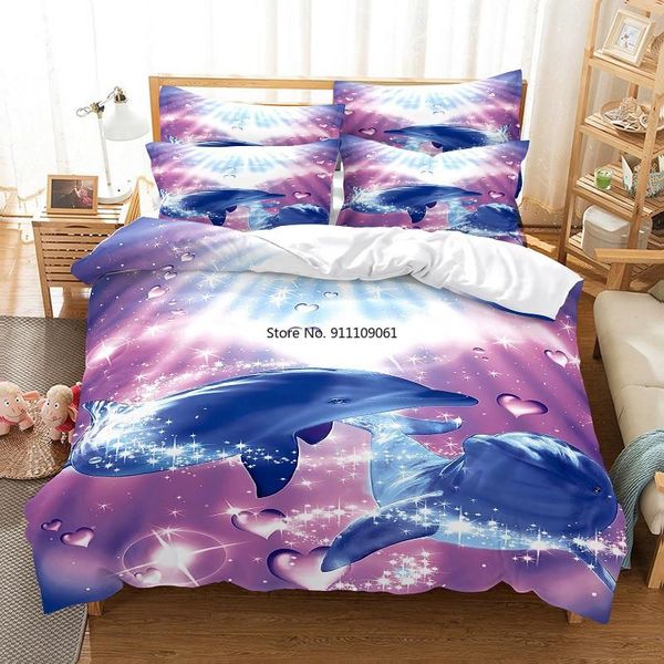bedding sets 3d dolphins set blue purple duvet cover digital printing bed linen  size fashion design 
bedding sets 3d dolphins set blue purple duvet cover digital printing bed linen  size fashion design
