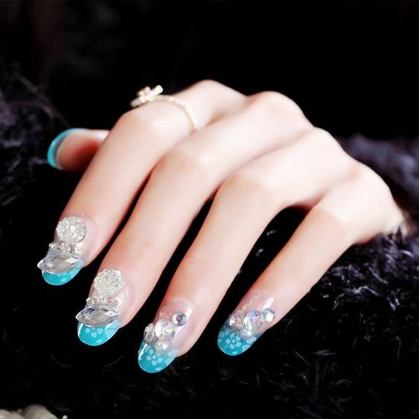 false nails 24pcs fake with glue fresh blue diamonds medium and long wear-resistant nail stickers press on rhinestones dl, Red;gold
false nails 24pcs fake with glue fresh blue diamonds medium and long wear-resistant nail stickers press on rhinestones dl, Red;gold