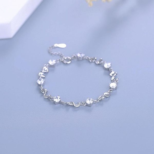 link, chain wholesale luxury bracelet silver s925 pure youth flavor fashion small fresh stone-inlaid with box, Black
link, chain wholesale luxury bracelet silver s925 pure youth flavor fashion small fresh stone-inlaid with box, Black