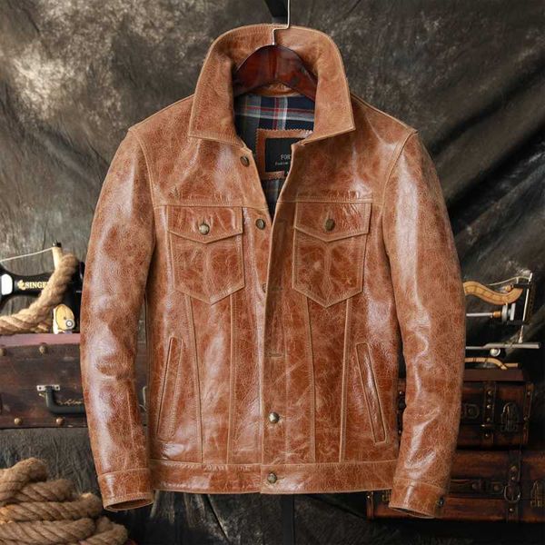 men's leather & faux 2021 retro genuine lapel cowhide jacket motorcycle fashion slim coat plus size high quality, Black
men's leather & faux 2021 retro genuine lapel cowhide jacket motorcycle fashion slim coat plus size high quality, Black