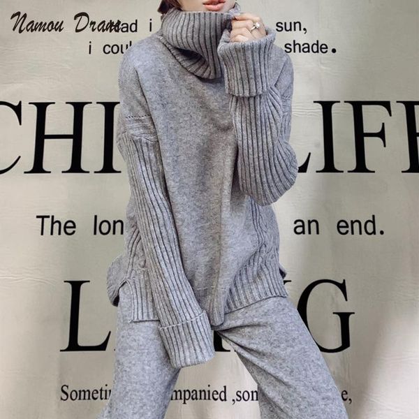 women's tracksuits 2021 sweater set women tracksuit spring autumn knitted suits 2 piece warm turtleneck pullovers wide legs pants, Gray
women's tracksuits 2021 sweater set women tracksuit spring autumn knitted suits 2 piece warm turtleneck pullovers wide legs pants, Gray
