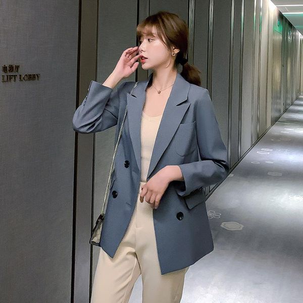 women's suits & blazers women spring 2021 casual suit jacket fashion double breasted slim korean version long sleeve blazer x1600rx, White;black
women's suits & blazers women spring 2021 casual suit jacket fashion double breasted slim korean version long sleeve blazer x1600rx, White;black