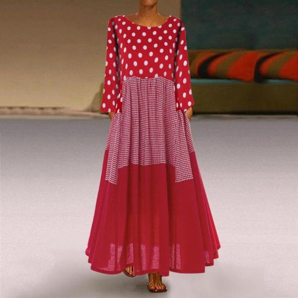 women casual autumn dress lady cotton vintage polka dot wrist sleeve plus size a line swing party vestidos robe dresses, Black;gray
women casual autumn dress lady cotton vintage polka dot wrist sleeve plus size a line swing party vestidos robe dresses, Black;gray