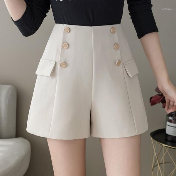 women's shorts 2021 summer korean style female buttons high waist suit pantalones de mujer short femme ol ladies wide leg, White;black
women's shorts 2021 summer korean style female buttons high waist suit pantalones de mujer short femme ol ladies wide leg, White;black