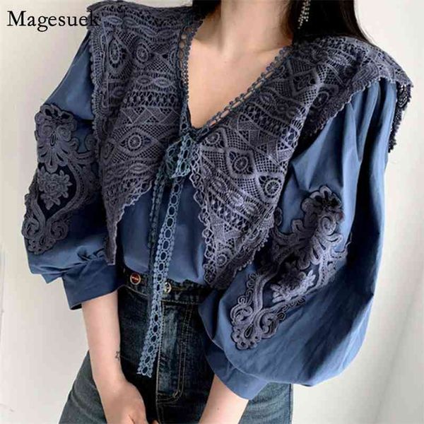 chic vintage embroidery floral lace loose women's blouse v neck solid female shirts lantern sleeve ladies fashion 13523 210512, White
chic vintage embroidery floral lace loose women's blouse v neck solid female shirts lantern sleeve ladies fashion 13523 210512, White