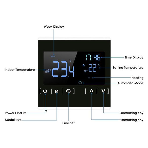 smart home control the ac85-250v thermostat household digital led16a touch screen temperature regulator valve
smart home control the ac85-250v thermostat household digital led16a touch screen temperature regulator valve
