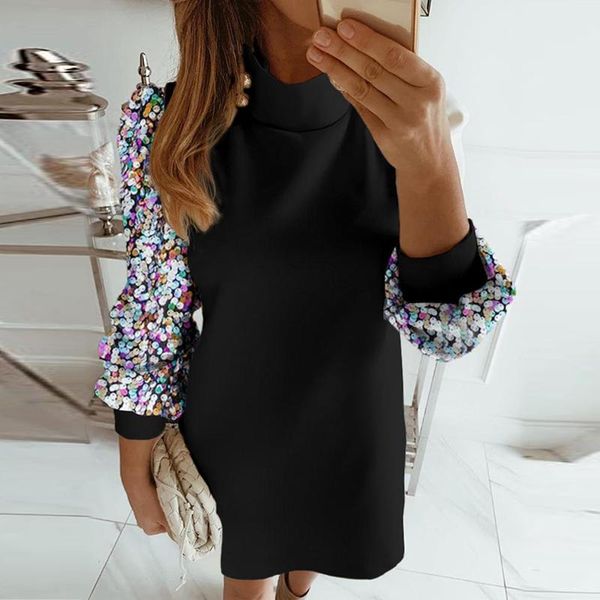 casual dresses women turtleneck button mini dress 2021 autumn winter long sleeve party fashion solid color ladies vestidos, Black;gray
casual dresses women turtleneck button mini dress 2021 autumn winter long sleeve party fashion solid color ladies vestidos, Black;gray