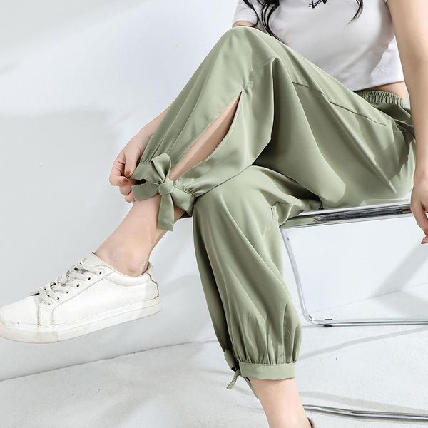 women's pants & capris ice silk bloomers women chiffon summer trousers drape loose waist nine casual, Black;white
women's pants & capris ice silk bloomers women chiffon summer trousers drape loose waist nine casual, Black;white