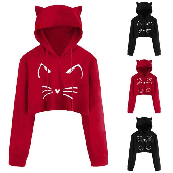 women cat kitty print hoody casual long sleeve lady hoodies harajuku cute cartoon kawaii blouse pullover drop women's & sweatshirts, Black
women cat kitty print hoody casual long sleeve lady hoodies harajuku cute cartoon kawaii blouse pullover drop women's & sweatshirts, Black