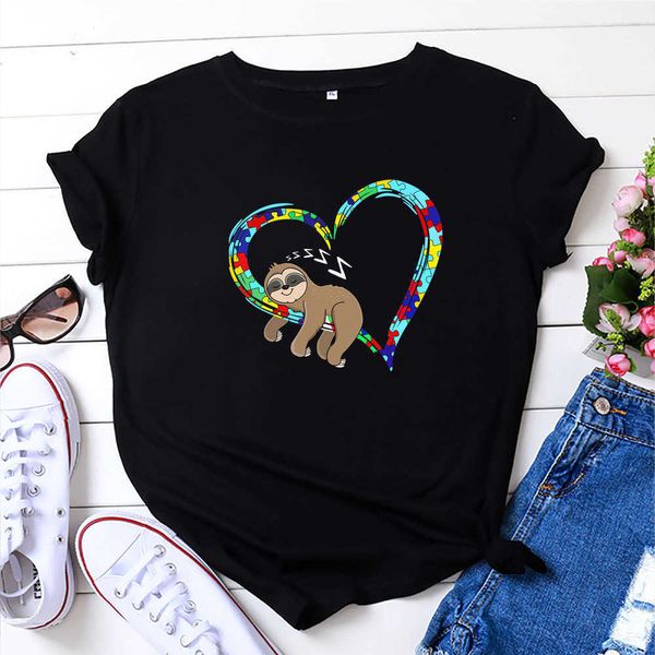 s-5xl fashion 100% cotton women t-shirt casual loose lazy sloth heart print summer female tees plus size w871 210526, White
s-5xl fashion 100% cotton women t-shirt casual loose lazy sloth heart print summer female tees plus size w871 210526, White