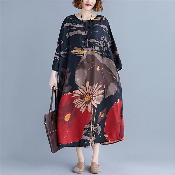 casual dresses 2021 spring autumn long sleeve plus size vintage print women dress midi causal loose clothes elegant vestidos ladies, Black;gray
casual dresses 2021 spring autumn long sleeve plus size vintage print women dress midi causal loose clothes elegant vestidos ladies, Black;gray