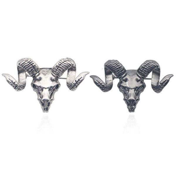 exaggerated sheep's head horn shaped fashionable men's women's brooch, collar and clothing, Gray
exaggerated sheep's head horn shaped fashionable men's women's brooch, collar and clothing, Gray