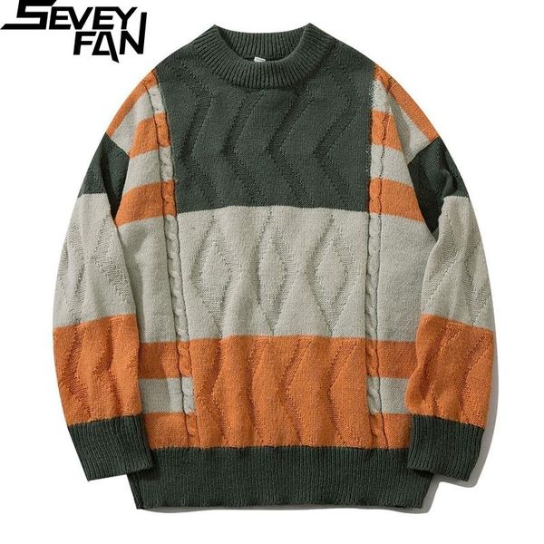 men's sweaters seveyfan color contrast jacquard loose cotton o neck kintwear hip hop pullover sweater for couples, White;black
men's sweaters seveyfan color contrast jacquard loose cotton o neck kintwear hip hop pullover sweater for couples, White;black