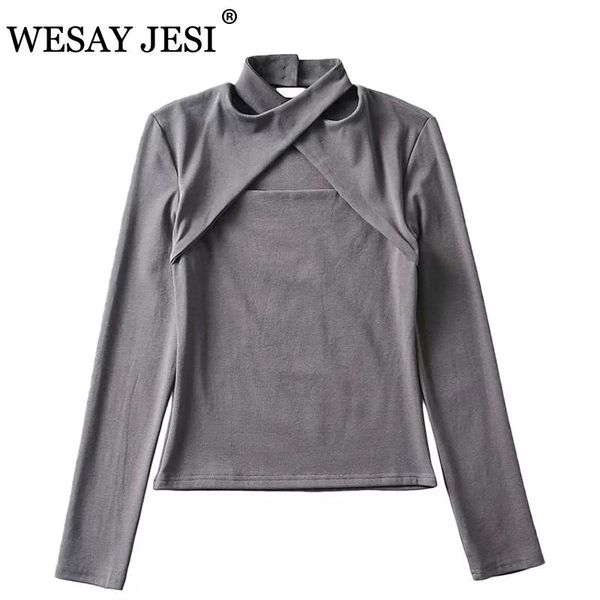 women's t-shirt wesay jesi womens long sleeve halter women streetwear solid basic korean fashion casual tight tees shirts, White
women's t-shirt wesay jesi womens long sleeve halter women streetwear solid basic korean fashion casual tight tees shirts, White