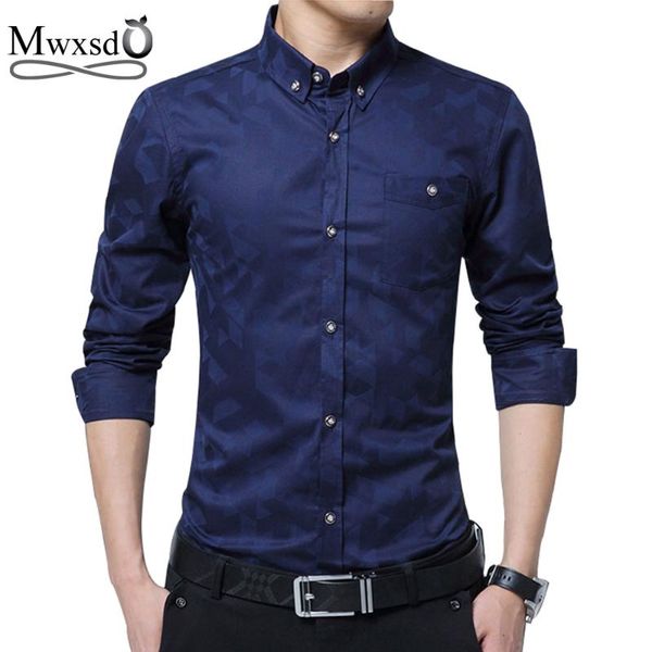 mwxsd brand fashion men's shirt long sleeve jacquard weave slim fit men business casual cotton camisa masculina shirts, White;black
mwxsd brand fashion men's shirt long sleeve jacquard weave slim fit men business casual cotton camisa masculina shirts, White;black