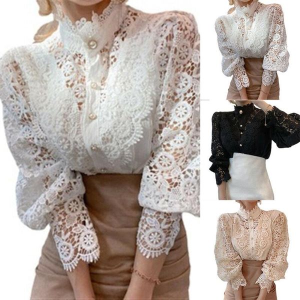 women's blouses & shirts elagant 2021 womens lace long sleeve button office shirt blouse ladies casual t-shirt tees fashion retro, White
women's blouses & shirts elagant 2021 womens lace long sleeve button office shirt blouse ladies casual t-shirt tees fashion retro, White