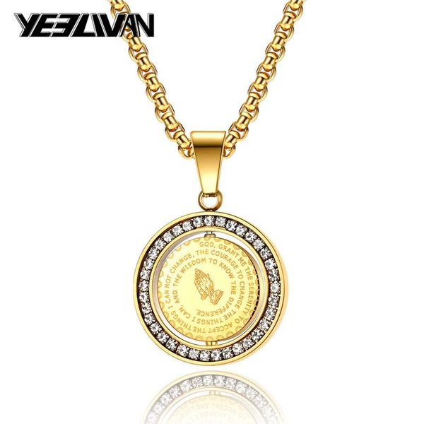 pendant necklaces men's bible verse prayer cz rotatable necklace christian jewelry gold stainless steel praying hands coin medal, Silver
pendant necklaces men's bible verse prayer cz rotatable necklace christian jewelry gold stainless steel praying hands coin medal, Silver
