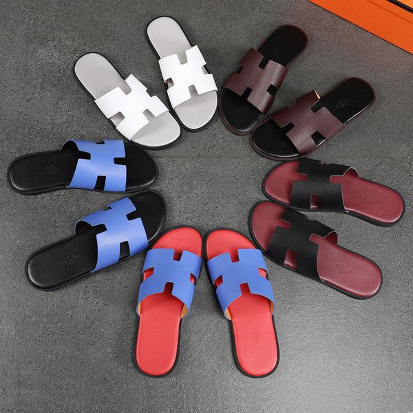 slipper european station sandals, breathable beach trend, h-brand leather men's slippers, large anti slip leather flip flop in summerzl, Black
slipper european station sandals, breathable beach trend, h-brand leather men's slippers, large anti slip leather flip flop in summerzl, Black