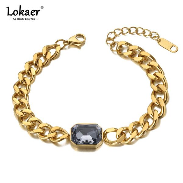 link, chain lokaer fashion stainless steel gray cz crystal charm bracelets for women girl bohemia party & link bracelet jewelry b21069, Black
link, chain lokaer fashion stainless steel gray cz crystal charm bracelets for women girl bohemia party & link bracelet jewelry b21069, Black