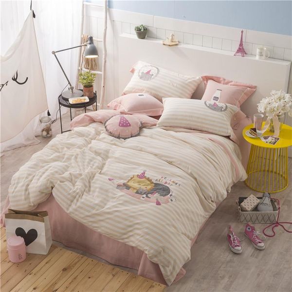 bedding sets cotton set stripe pink princess style 4-piece pastoral quilt american extra large
bedding sets cotton set stripe pink princess style 4-piece pastoral quilt american extra large