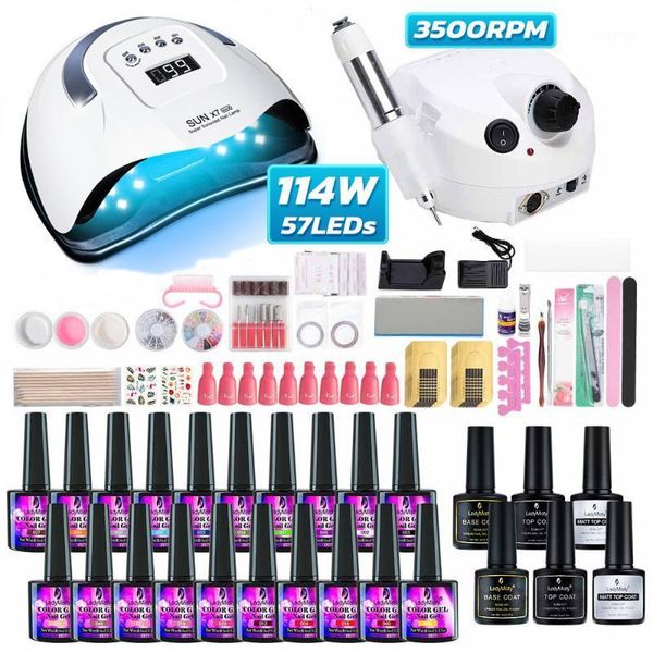 nail set for manicure uv led lamp dryer with 26 pcs gel polish kit electric drill machine decoration1, Red;pink
nail set for manicure uv led lamp dryer with 26 pcs gel polish kit electric drill machine decoration1, Red;pink