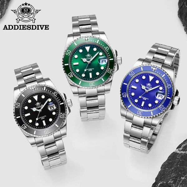 addies mens automatic watch nh35 200m diver watches water ghost sapphire ceramic bezel waterproof japan mechanical men wristwatches, Slivery;brown
addies mens automatic watch nh35 200m diver watches water ghost sapphire ceramic bezel waterproof japan mechanical men wristwatches, Slivery;brown