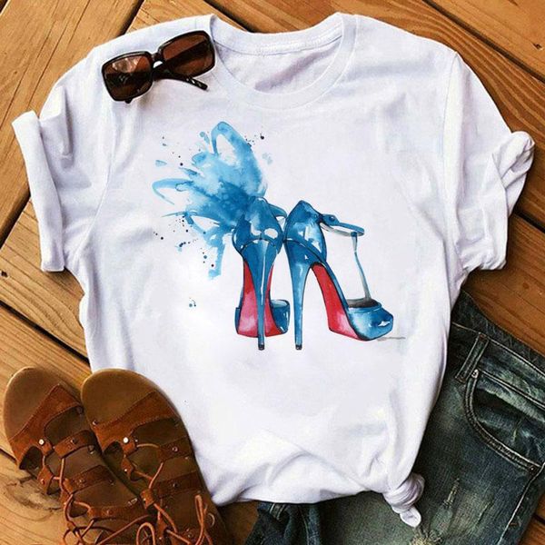 women's t-shirt fixsys 90s ladies tee shirt fashion women t blue high heels shoes printed vogue female harajuku, White
women's t-shirt fixsys 90s ladies tee shirt fashion women t blue high heels shoes printed vogue female harajuku, White