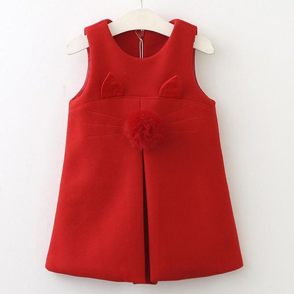 girl's dresses girls dress 2021 autumn brand clothes sleeveless ears with fur ball accessories children clothing, Red;yellow
girl's dresses girls dress 2021 autumn brand clothes sleeveless ears with fur ball accessories children clothing, Red;yellow