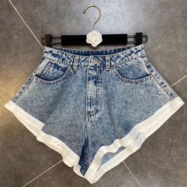 women's jeans 2021 summer fashion casual solid patchwork loose pockets ruffless button high waist denim shorts women u943, Blue
women's jeans 2021 summer fashion casual solid patchwork loose pockets ruffless button high waist denim shorts women u943, Blue