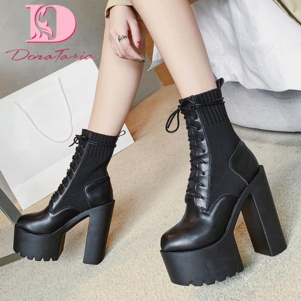 boots doratasia brand thick high heels ankle fashion female platform women party office shoes woman, Black
boots doratasia brand thick high heels ankle fashion female platform women party office shoes woman, Black