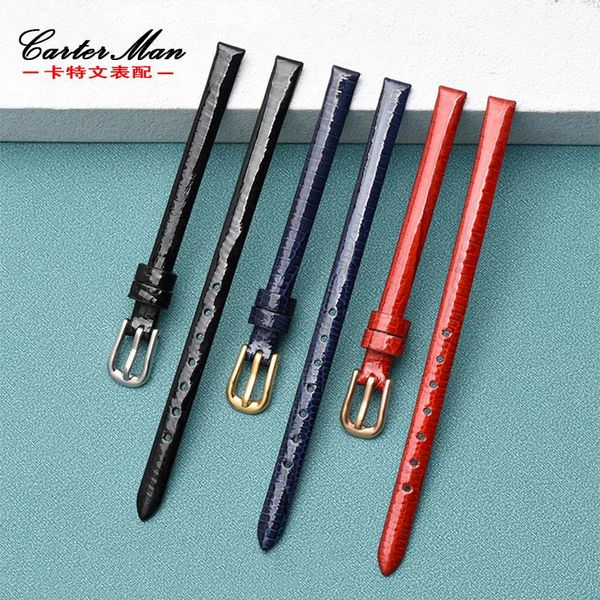 watch bands genuine leather watchband women's shiny patent bracelet female6mm red black blue strap for fashion brand watches, Black;brown
watch bands genuine leather watchband women's shiny patent bracelet female6mm red black blue strap for fashion brand watches, Black;brown