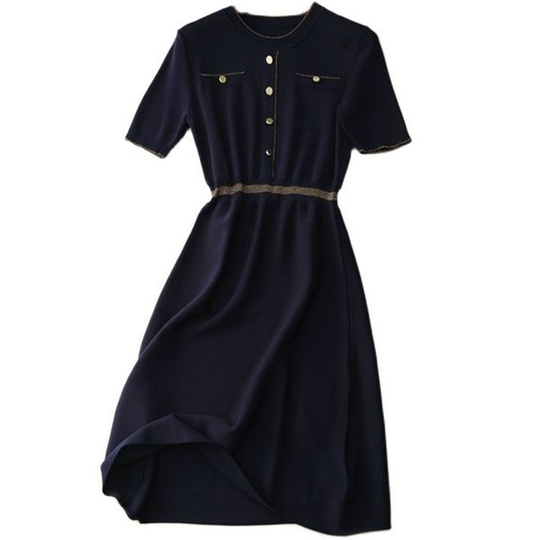 fashion thin ice silk short-sleeved knitted elegant dress female slim a-line skirt summer korean fashion women's clothing 210520, Black;gray
fashion thin ice silk short-sleeved knitted elegant dress female slim a-line skirt summer korean fashion women's clothing 210520, Black;gray
