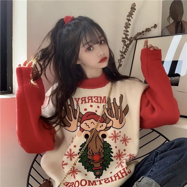 women's sweaters elk christmas women sweater santa claus xmas printing long sleeve oneck knitting pullover jumper knitwear, White;black
women's sweaters elk christmas women sweater santa claus xmas printing long sleeve oneck knitting pullover jumper knitwear, White;black