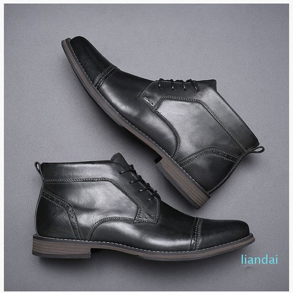men's ankle business boots lace-up leather martin boots fashion black brown casual shoes espadrilles business wedding shoes with box
men's ankle business boots lace-up leather martin boots fashion black brown casual shoes espadrilles business wedding shoes with box