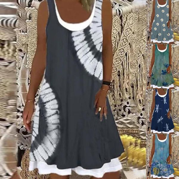 casual dresses 2021 summer women fashion loose sleeveless floral print round neck splice dress, Black;gray
casual dresses 2021 summer women fashion loose sleeveless floral print round neck splice dress, Black;gray