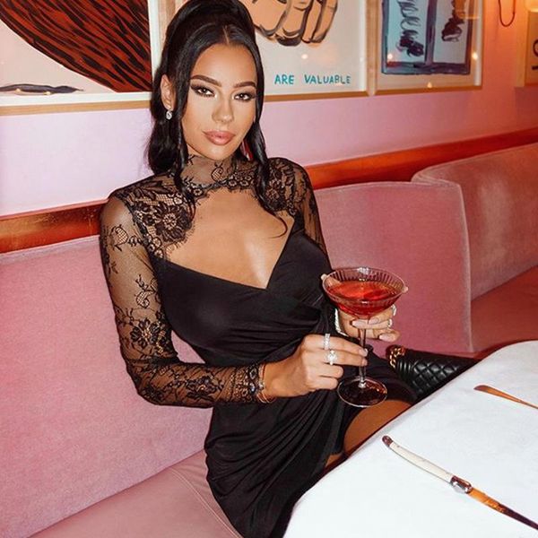 women fashion dress lace hollow out summer long sleeve mini club sheath solid vestidos celebrity party wholesale casual dresses, Black;gray
women fashion dress lace hollow out summer long sleeve mini club sheath solid vestidos celebrity party wholesale casual dresses, Black;gray