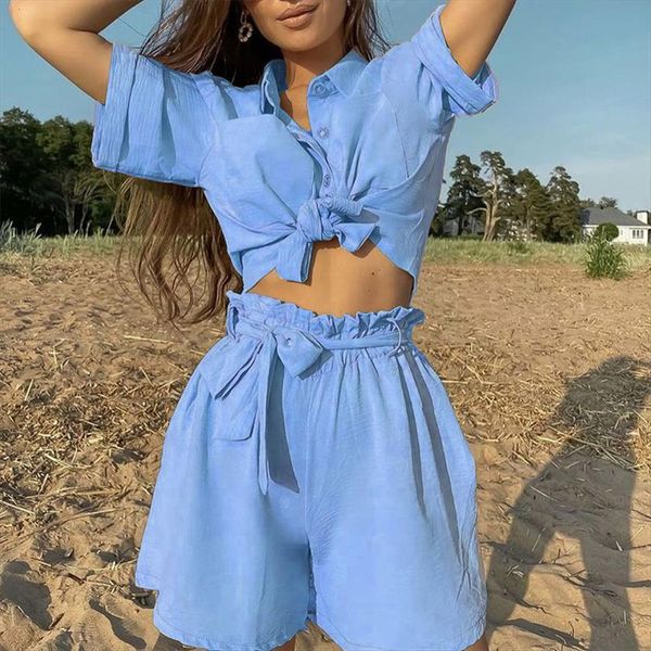 short sleeve summer two piece womens tracksuits set fashion retro solid harajuku outfits casual button shirt and high waist, Gray
short sleeve summer two piece womens tracksuits set fashion retro solid harajuku outfits casual button shirt and high waist, Gray