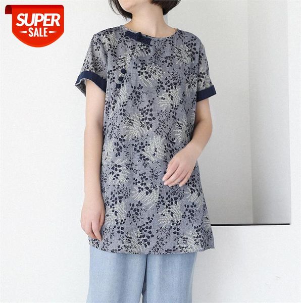 303- 47 chinese style cotton and linen disc button shirt women's 19 summer tea dress literary retro floral short-sleeved #qx1v, Black;gray
303- 47 chinese style cotton and linen disc button shirt women's 19 summer tea dress literary retro floral short-sleeved #qx1v, Black;gray