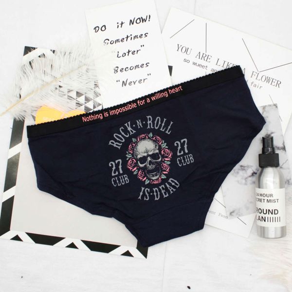 punk rock roll cool skull panties soft cotton women lingerie fashion seamless briefs thong cute underwear, Black;white
punk rock roll cool skull panties soft cotton women lingerie fashion seamless briefs thong cute underwear, Black;white
