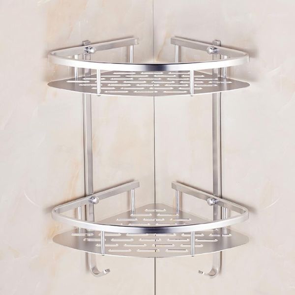 bathroom storage & organization aluminum 2-tier organizer corner rack towel holder shower shelf home tool (silver)1
bathroom storage & organization aluminum 2-tier organizer corner rack towel holder shower shelf home tool (silver)1