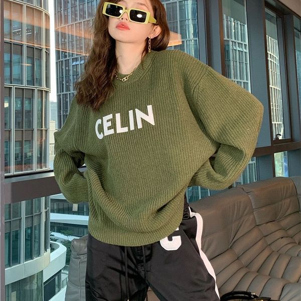 ce family's new autumn lazy style round neck loose foreign style coat versatile sweater women's fashion, White
ce family's new autumn lazy style round neck loose foreign style coat versatile sweater women's fashion, White