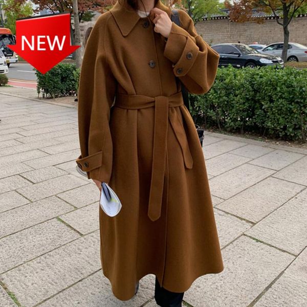 women's wool & blends breasted woolen overcoat sashes cardigan outerwear women vintage winter oversized long cashmere coat jacket singl, Black
women's wool & blends breasted woolen overcoat sashes cardigan outerwear women vintage winter oversized long cashmere coat jacket singl, Black