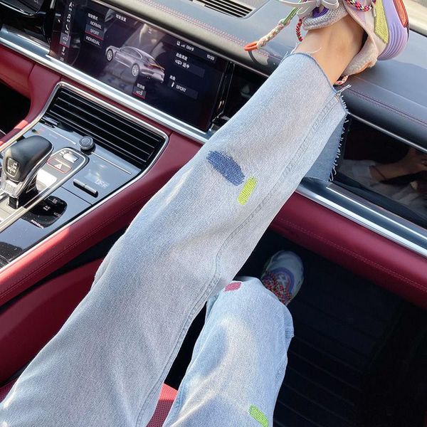 women's jeans casual hong kong style student 2021 spring foreign versatile slim cropped straight pants, Blue
women's jeans casual hong kong style student 2021 spring foreign versatile slim cropped straight pants, Blue