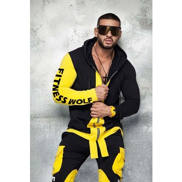 men's tracksuits autumn and winter 2021 sports leisure suit fitness trend color contrast trousers hooded zipper coat, Gray
men's tracksuits autumn and winter 2021 sports leisure suit fitness trend color contrast trousers hooded zipper coat, Gray